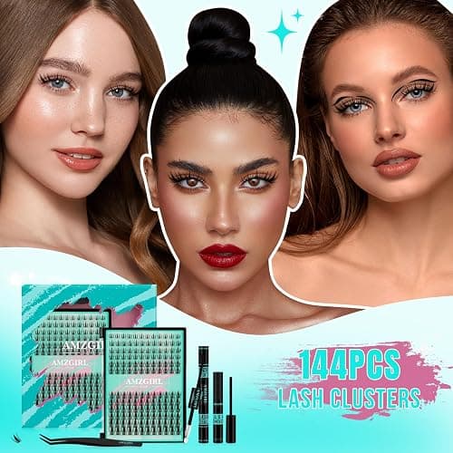 Manga Lash Clusters Kit 144PCS Fairy Eyelash Extension Kit with Lash Bond and Seal, Fake Eyelashes Clusters with Invisible Lash Band, Lash Glue Remover and Lash Applicators (8-16mm Kit,Black Bond) thumbnail 7