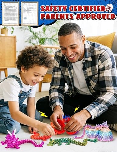 TBOLINE 12" 3D Printed Spider Dragon Egg, Cool 3D Printer Articulated Crystal Spider Dragon Toys for Kids, Surprise Animals Figurines Fidget Dinosaur Eggs Toys for Boys Kids Teen 5-7 4-6 8-12 thumbnail 2