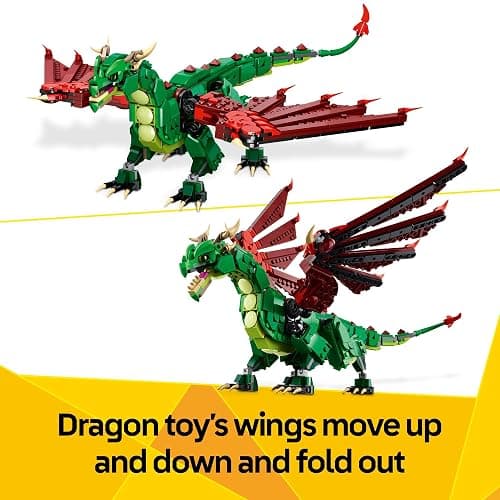 LEGO Creator 3 in 1 Medieval Dragon Toy - Building Toy with 3 Build Options, Dragon, Sea Serpent, or Phoenix - Fantasy Set for Kids, Boys and Girls, Ages 9+ - Gift Idea for Birthdays - 31161 thumbnail 5