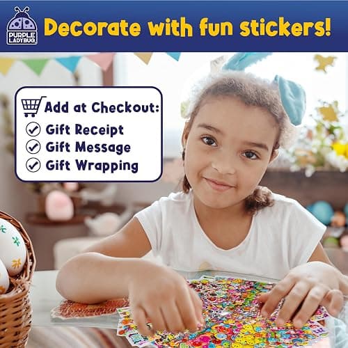 Purple Ladybug 3D Puffy Stickers for Kids - 40 Sheets, 950+ Foam Stickers for Toddler Girls & Boys, Classroom & Teachers Must Haves, Boredom Buster - Back to School Gift for Kindergarten Girls & Boys thumbnail 3