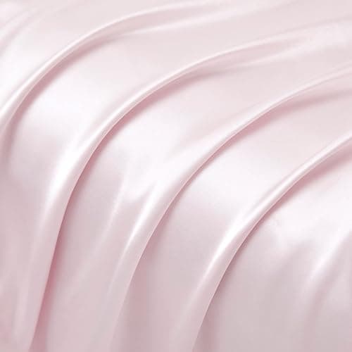 HommxJF Blush Pink Satin Pillowcase Standard Set of 2 with Envelope Closure，Blush Pink Silk Pillowcase for Hair and Skin (20x26) thumbnail 8