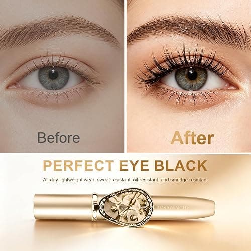 MIRVIASTAngel Slender Volume Mascara, Curl & Length, Lift, Waterproof, No Smudging, Luxury Lash Experience，Gold Tube Waterproof Mascara with Built‑in Mirror thumbnail 3