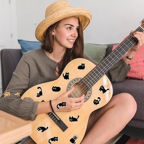 DSjuedui Black Cat Sticker Rolls - 1000Pcs Funny Cartoon Cat Meme 10 Style Stickers Gifts Pack for Kids Teen Adults, Cute Label Decals Crafts for Laptop Guitar Skateboard Home Decor School Rewards thumbnail 2
