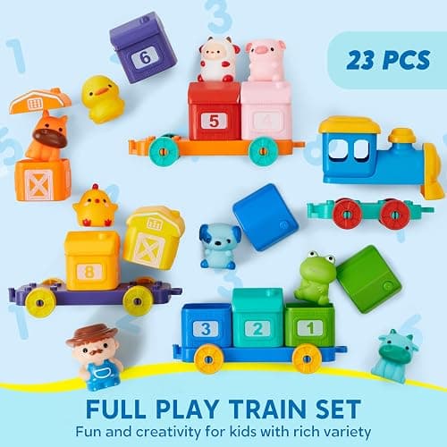 Play-Act Learning Toy, Counting, Matching & Sorting Montessori Farm Train thumbnail 7