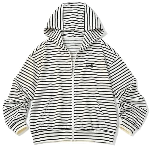 MANGMAO Striped Cute Hoodies Teen Girls Y2k Cutecore Sweater Kawaii Lightweight Zip Up Hoodie Fairy Grunge Clothes - Image 1