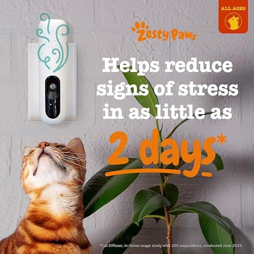Zesty Paws 30 Day Cat Pheromones Calming Diffuser Plug-in Starter Kit - Cat Calming Diffuser for Cats with Stress, Urine Spraying, Scratching, Excessive Grooming & Aggression - Trial thumbnail 6