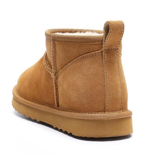 bebealy Genuine Suede Mini Boots for Women Winter Fuzzy Snow Boots Short Ankle Boot with Fur Lined thumbnail 6