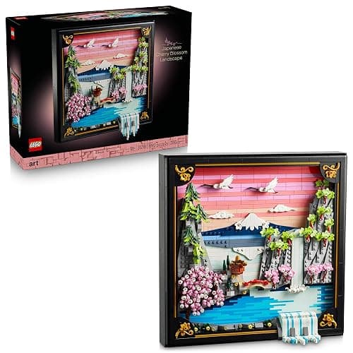 LEGO Art Japanese Cherry Blossom Landscape 31218 | Building Sets for Adults, Ages 18+, Hangable Frame or Display Stand, Framed Wall Decor, 1892 Pieces, Gift for Women & Men - Image 1