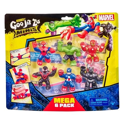 Heroes of Goo Jit Zu Marvel Mega Mini 6 Pack - Superhero Toys, Squishy, Stretchy, Gooey Mini Heroes - Ironman, Spider-Man, Captain America, Miles Morales, Hulk and Black Panther thumbnail 2