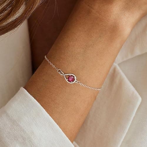 JSJOY Infinity Birthstone Bracelets for Women Unique Birthday Christmas Gifts for Women Mom Dainty Gold Silver Birthstone Bracelet Wedding Gifts thumbnail 7