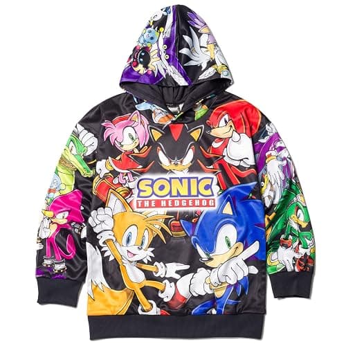SEGA Sonic the Hedgehog Knuckles Shadow Tails Fleece Pullover Hoodie Little Kid to Big Kid thumbnail 3