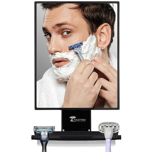 ToiletTree Products Fogless Shower Mirror - Anti-Fog Mirror - Adjustable Shaving Mirror with a Squeegee - Rust-Proof, Impact-Resistance Bathroom Shower Mirror - Tall thumbnail 11