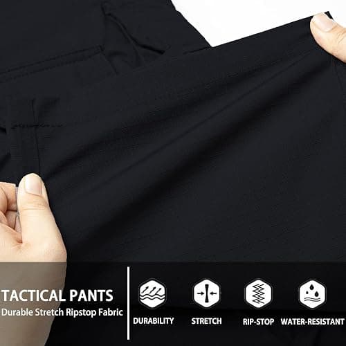 Hiwise Men's Stretch Tactical Pants Water Resistant Ripstop Cargo Pants Outdoor Lightweight EDC Work Hiking Pants thumbnail 5