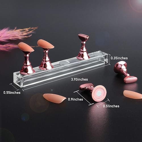 JUSTOTRY 2 Sets Pink Nail Stand for Press on Nails Display, Magnetic Fake Nails Holder for Painting Nails Practices, Beginner Acrylic Nail Art Kit Accessories, Nail Salon Equipment and Decor thumbnail 3