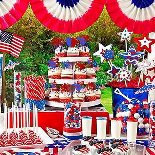 Rsstarxi 36 Pack 4th of July Gender Reveal Cupcake Toppers with Little Firecracker Independence Day Cupcake Picks for Happy Independence Day Gender Reveal Theme Party Cake Decorations thumbnail 6