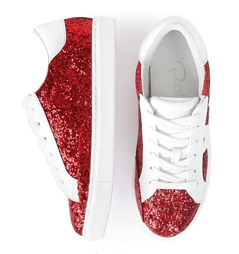 PARTY Women's Fashion Star Sneaker Lace Up Low Top Comfortable Cushioned Walking Shoes thumbnail 4