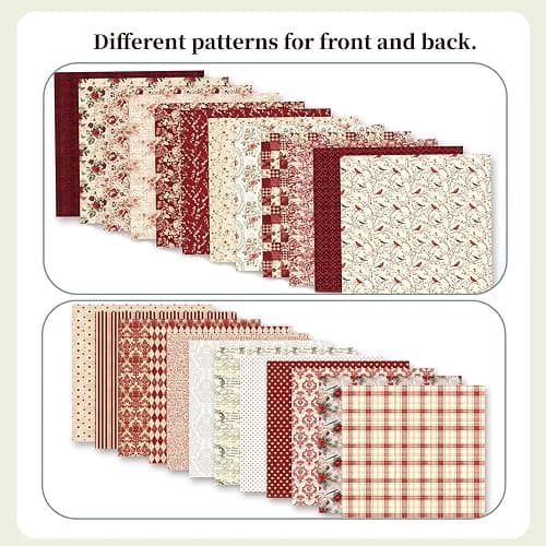 Vintage Red Scrapbook Paper, 12x12 Paper Pad, 24 Sheets/ 12 Designs Flower Garden Pattern Paper Vintage Rose Scrapbook Specialty Paper Double Sided Floral Decorative Craft Paper thumbnail 5