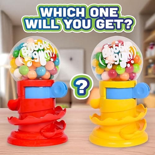 Toymendous Gumball Machine for Kids with Gumballs - Bubble Gum Mini Candy Dispenser | Piggy Bank for Kids - Receive Red or Yellow Machine Colors May Vary thumbnail 6