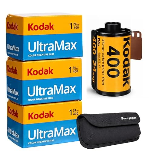 Kodak Ultramax 400 35mm Film Roll (24 Exposures) 3 Rolls + Sturdy Tiger Film Storage Case - Image 1