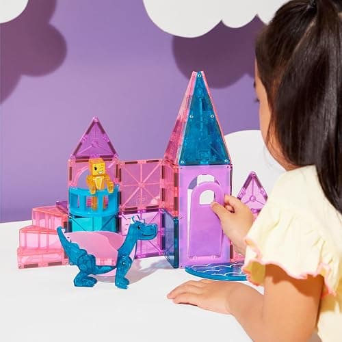 MAGNA-TILES Castle 25-Piece Magnetic Construction Set, The Original Magnetic Building Brand thumbnail 2