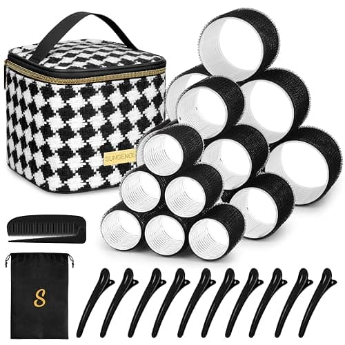 Hair Roller Set 18 pcs,Hair rollers with hair clips and comb,Salon hairdressing curlers,DIY Hair Styles, Sungenol 3 Sizes Hair Rollers in 1 set - Image 1