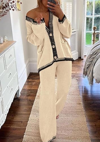 PRETTYGARDEN Lounge Sets for Women Fall 2026 Loungewear 2 Piece Outfits Cardigan Sweaters Track Suit Matching Winter Clothing thumbnail 8