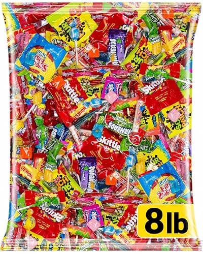Bulk Candy Variety Pack 8 lb 400 Ct, Individually Wrapped Assorted Mix | Chewy, Hard Candy and Lollipops for Halloween, Parties, Pinata, Goodie Bags, Classrooms; No Chocolate, Won't Melt at Events - Image 1
