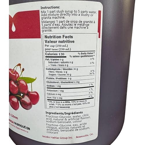 ZippySweets - Cherry Flavour Slushy Machine Concentrate - 1 Gallon, 5:1 Slushy Concentrate Mix, Bonus Mixing Guide - Perfect for Home or Commercial Slushie Machine, Slush Machine thumbnail 2