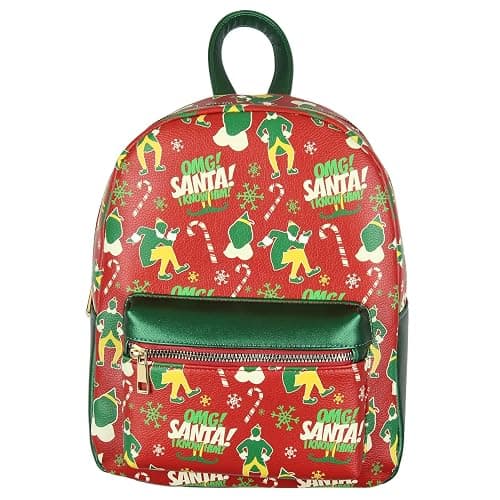 Bioworld Elf The Movie Buddy OMG! Santa! I Know Him Allover Pattern Faux Leather Mini Backpack thumbnail 2