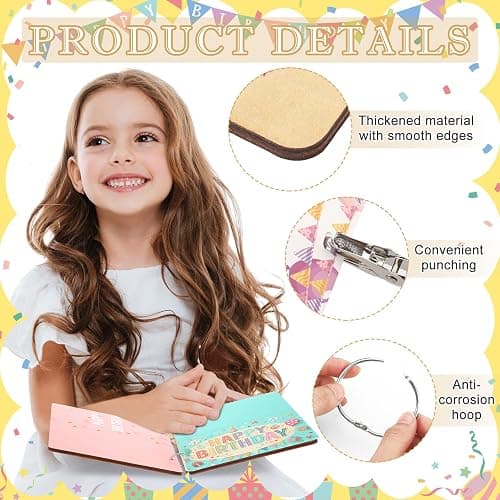 Thyle Birthday Greeting Card Organizer Card Keeper Album Card Keeper with Metal Buckles Binding Binder Collection Keepsake Album Holder for Memory Greeting Card Photo thumbnail 4