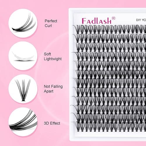 Eyelash Extension Kit Lash Bond and Seal Lash Clusters with Eyelash Tweezer Lash Glue for Individual Lashes Lash Applicator Tool for DIY Lash Extension Kit Makeup (Set 20D-0.07D, 15-20mm) thumbnail 3