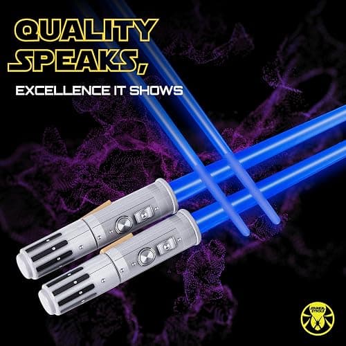 Lightsaber Chopsticks Light Up Star Wars Chopstick Light Up Mini Light Saber Chopsticks for Adults Cool Chopstick Light Saber Sticks Led Chop Sticks Jedi Stix Blue Red 2 Pairs thumbnail 7
