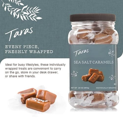 Taras Gourmet Sea Salt Caramels | All Natural Candy | Creamy & Individually Wrapped with Real Butter (20 oz) thumbnail 5
