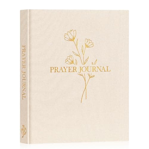 Lanpn Bible Prayer Journal for Women Men, 68 Weeks Linen Bible Study Journal Christian Prayer Notebook Planner with Scripture Verse, Devotional Journal Religious Christian Faith Gifts Women, Beige - Image 1