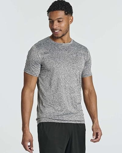 Real Essentials 5 Pack: Men’s Short Sleeve Dry Fit T-Shirts – Moisture Wicking Athletic Workout Gym Fitness Casual Tees thumbnail 2