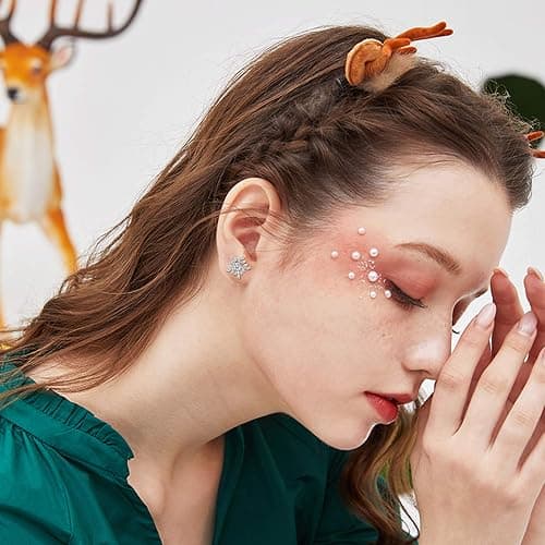 Fiasaso Christmas Earrings 3 Pairs 925 Sterling Silver Christmas Stud Earrings for Women Hypoallergenic Snowman Santa Claus Christmas Tree Snowflake Earrings Christmas Thanksgiving Jewelry Gift thumbnail 5