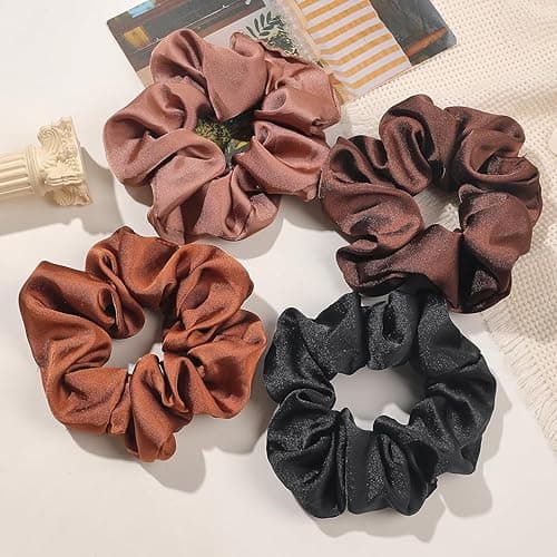 Hair Scrunchies for Women - Hair Ties No Damage Both for Thick Hair or Thin Hair Curl Hair No Crease Scrunchies Ponytail Holder No Hurt Your Hair thumbnail 5