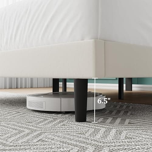 IOILORI Full Size Bed Frame, Full Size Platform Bed Frame with Headboard, Upholstered Headboard, Sturdy Wooden Slats, Noiseless No Box Spring Required, Easy to Assemble, Beige thumbnail 7