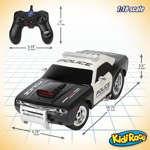 Kidirace Rechargeable Police Car Remote Control Toy for Kids, Hobby Rc Cars Toys, Lights & Siren, Birthday Gift Ideas for Boy Age 8-12 Years, Gifts for Boys & Girls Ages 3 4 5 6-8 9 10 11 12 Year Old thumbnail 2