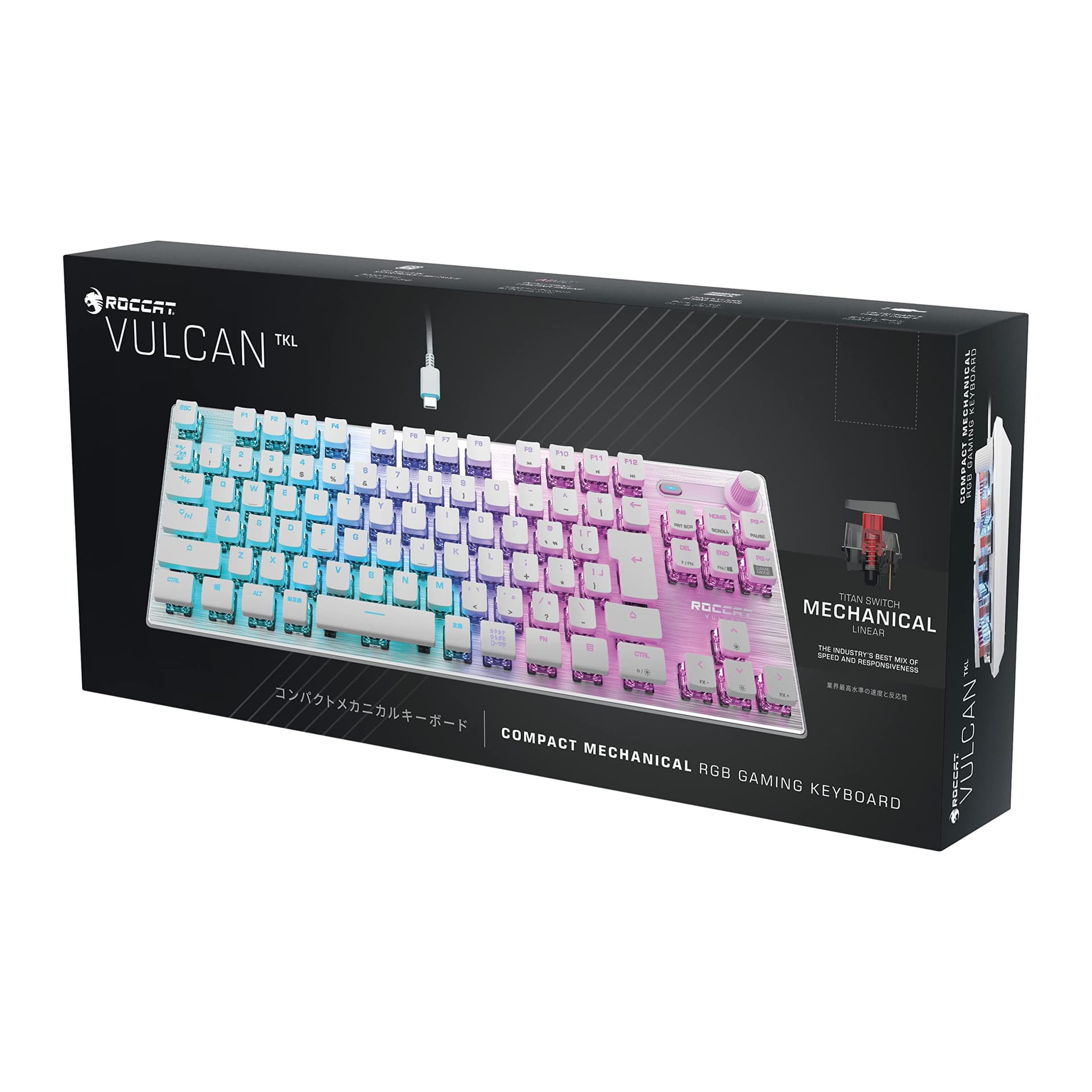 ROCCAT ゲーミングキーボード Vulcan TKL JP 日本語配列 有線 ホワイト/白 メカニカル リニア テンキーレス RGB ボリュームダイヤル Windows 7以降 【国内正規品】 thumbnail 9