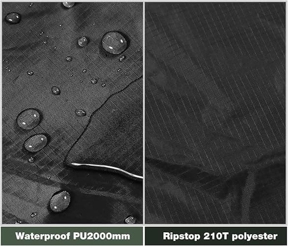 REDCAMP Hammock Rain Fly Waterproof and Lightweight, 10×10ft Tent Tarp for Camping Backpacking Hiking, Black thumbnail 6