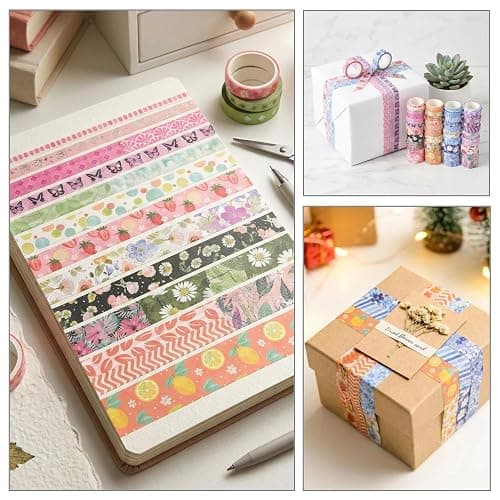 Sifaolp 50 Rolls Washi Tape Set, Assorted Sizes, for Junk Journal Scrapbook, Bullet Journaling Scrapbooking Supplies, Planner Sticker DIY Craft Decor (Dreamy Pastels) thumbnail 7