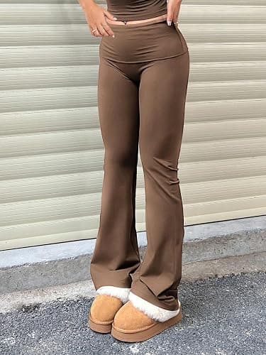 FAQUDY 3 Piece Women's Flare Leggings High Waisted Tummy Control Yoga Pants Black Bootcut Wide Leg Leggings Workout Pants thumbnail 3