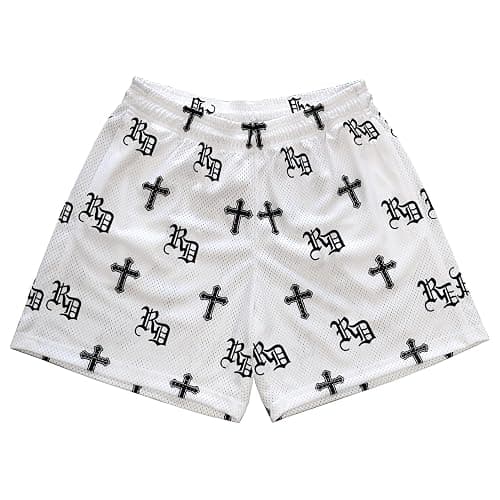 DIOTSR Mens Retro Casual Graphic Shorts Elastic Waistband Streetwear Athletic Basketball Running Active Shorts - Image 1
