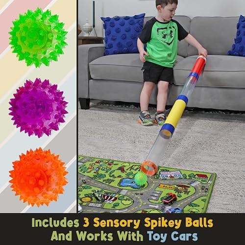 MEAVIA Toy Tunnel Ball Drop Race Track Set (7-Piece Set); Toy Car/Ball Ramp Play Set STEM Toy thumbnail 3