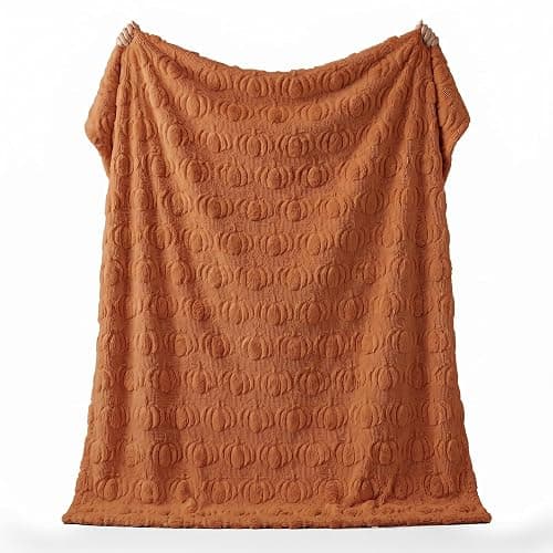 Horaldaily Fall Blanket Throw, Rust Red Pumpkin Autumn Harvest Soft Fuzzy Plush Faux Fur Cozy Blankets for Couch Sofa Bed Lounging, Ideal Gifts for Kids Adults Wife Self, 50x60 thumbnail 5