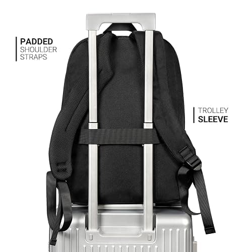 ZORFIN 26L Black Backpack for College, and Travel: Water Resistant Bookbag thumbnail 6