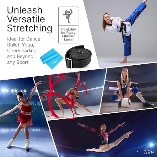 Stretching Strap with Door Anchor & Resistance Band – Leg Stretcher for Improving Flexibility & Splits – Ideal for Ballet, Dance, Cheer, Yoga & Gymnastics – Home Training Equipment for All Levels thumbnail 4