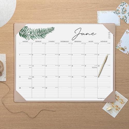 Cabbrix Desk Calendar 2026-2027 with Desktop Mat, 18 Month Large Calendar January 2026 - June 2027, 21" x 16-1/2" Big Desk Blotter Calendar for Home School and Office thumbnail 2