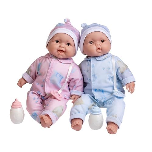 Twins 13" Realistic Soft Body Baby Dolls | JC Toys - Berenguer Boutique | Twins Gift Set with Removable Outfits and Accessories | Pink and Blue | Caucasian | Ages 2+ - Image 1